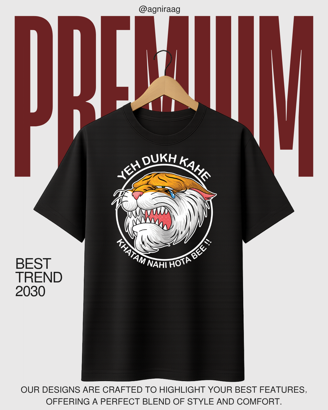 Yeh Dukh Kahe Khatam Nahi Hota Bee!! – Crying Tiger Graphic