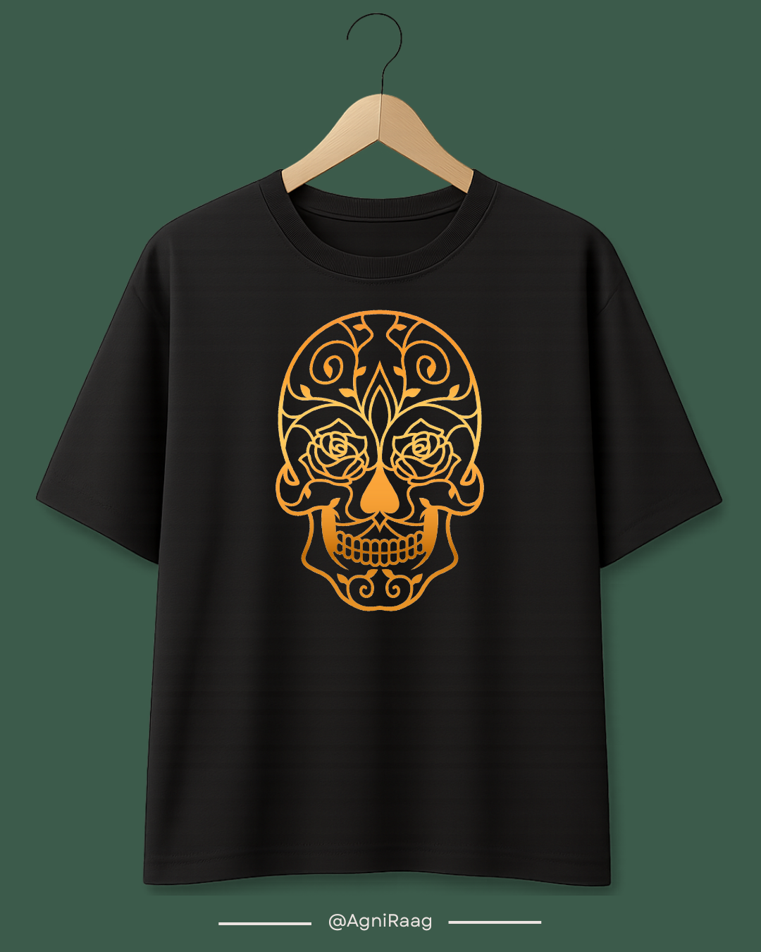 Golden Floral Skull