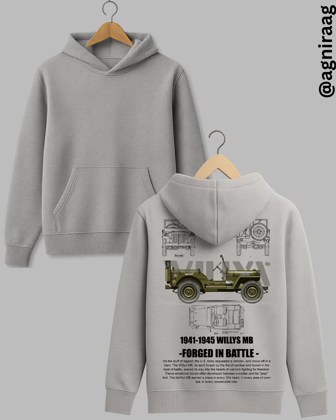 American Vintage Willys Jeep Blueprint