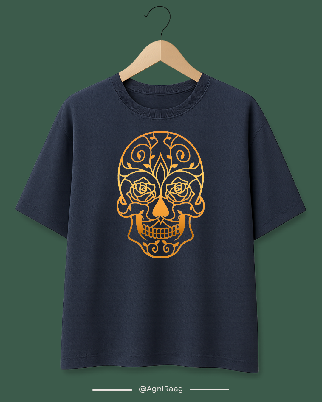 Golden Floral Skull