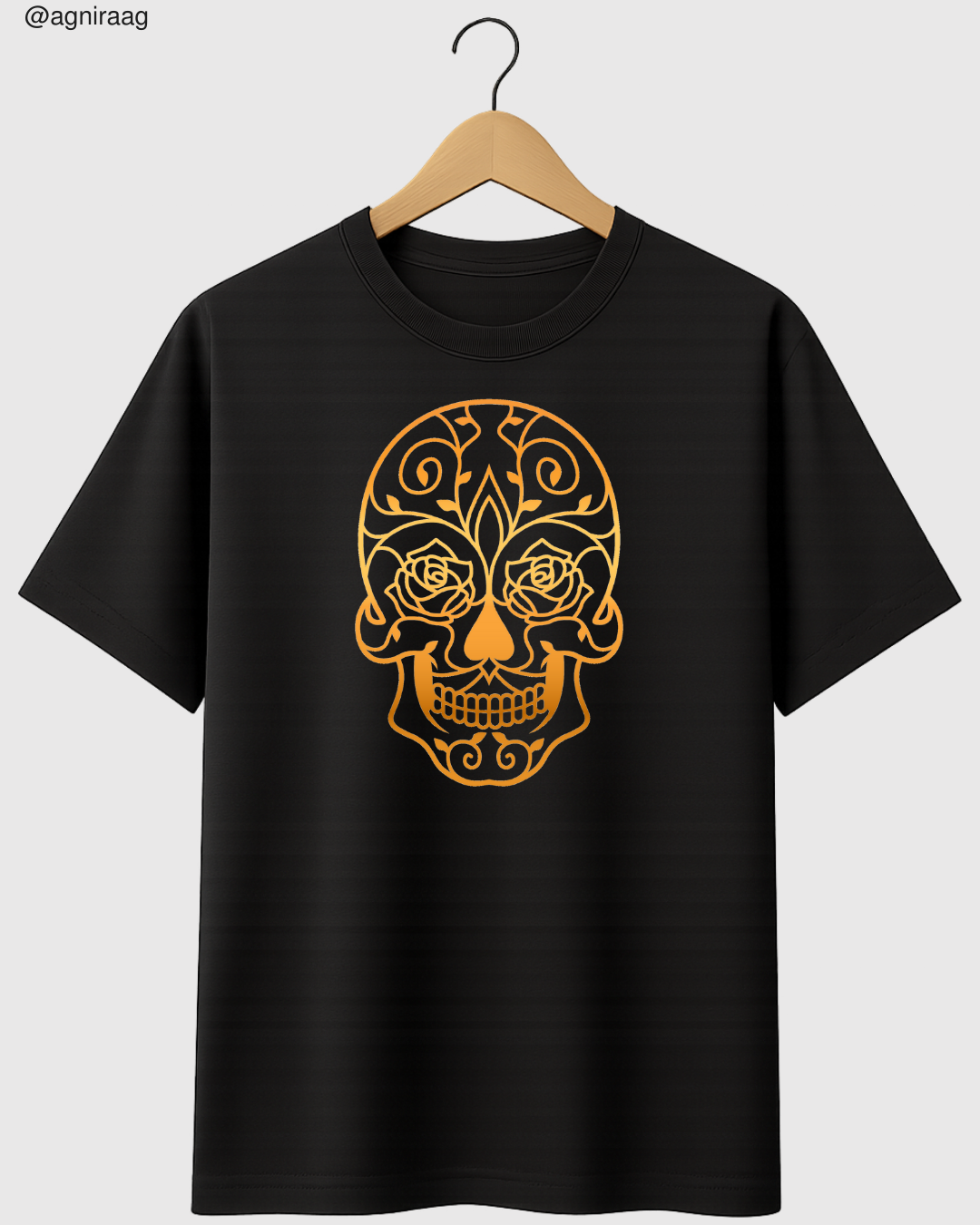 Golden Floral Skull