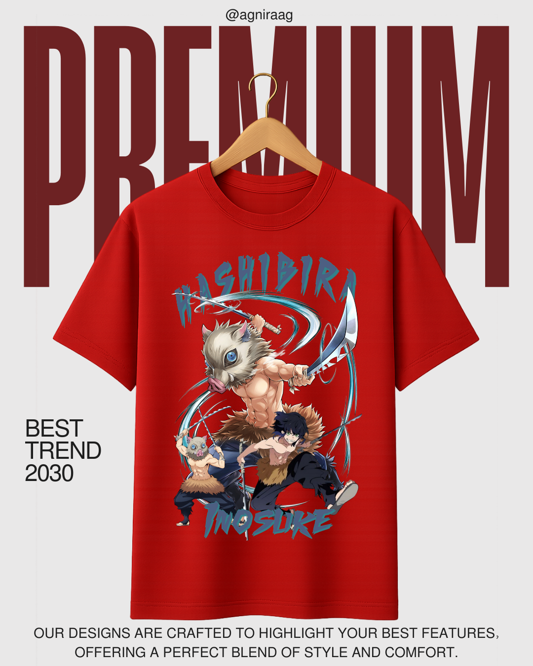 🔥 Inosuke Hashibira – Beast Breathing Tee