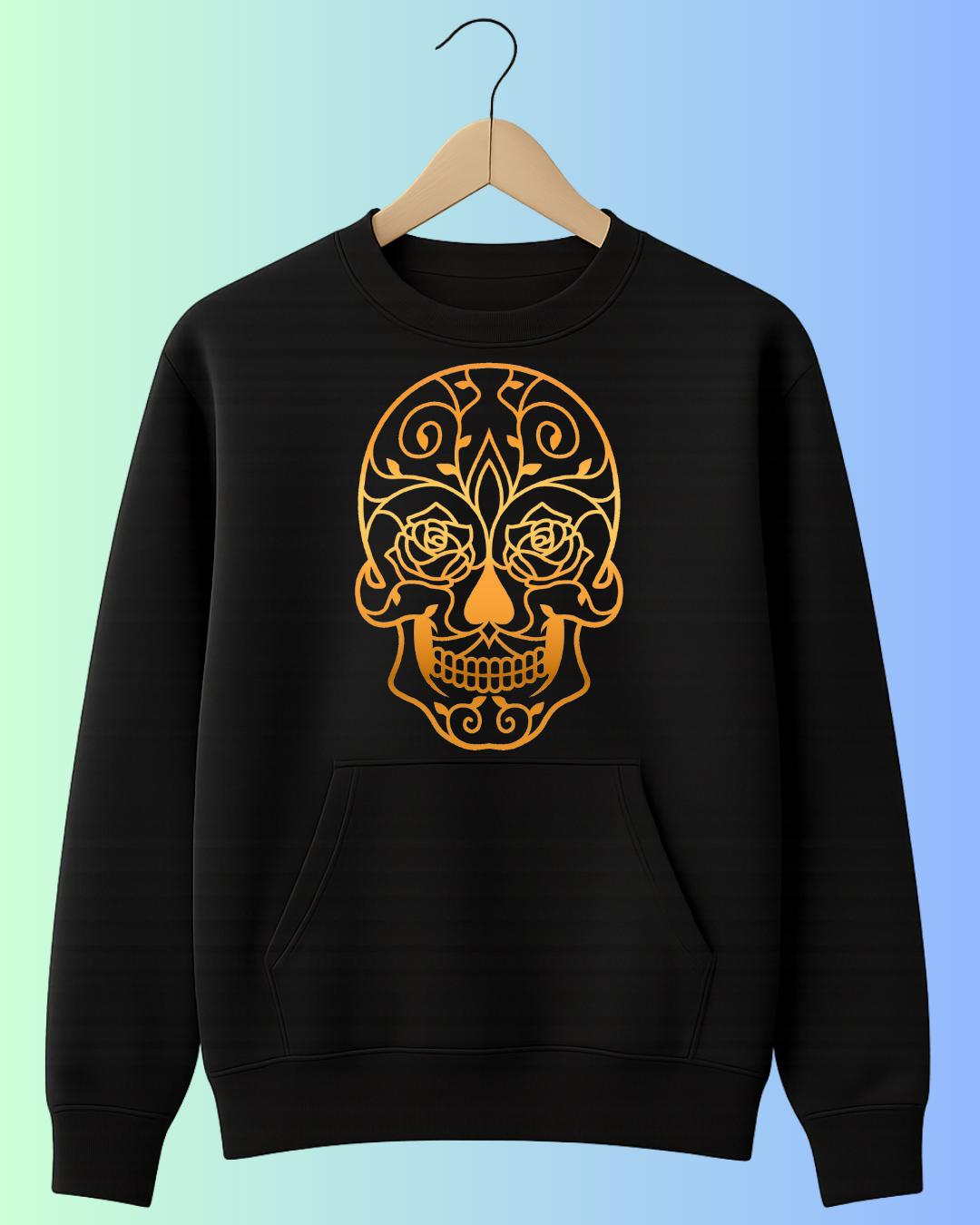 Golden Floral Skull