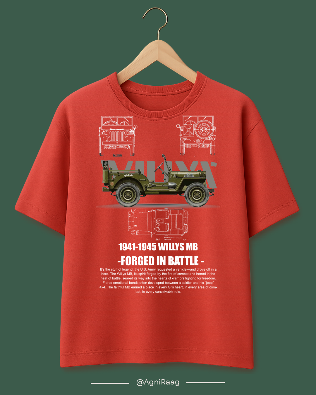 American Vintage Willys Jeep Blueprint