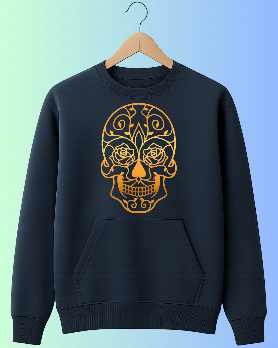 Golden Floral Skull