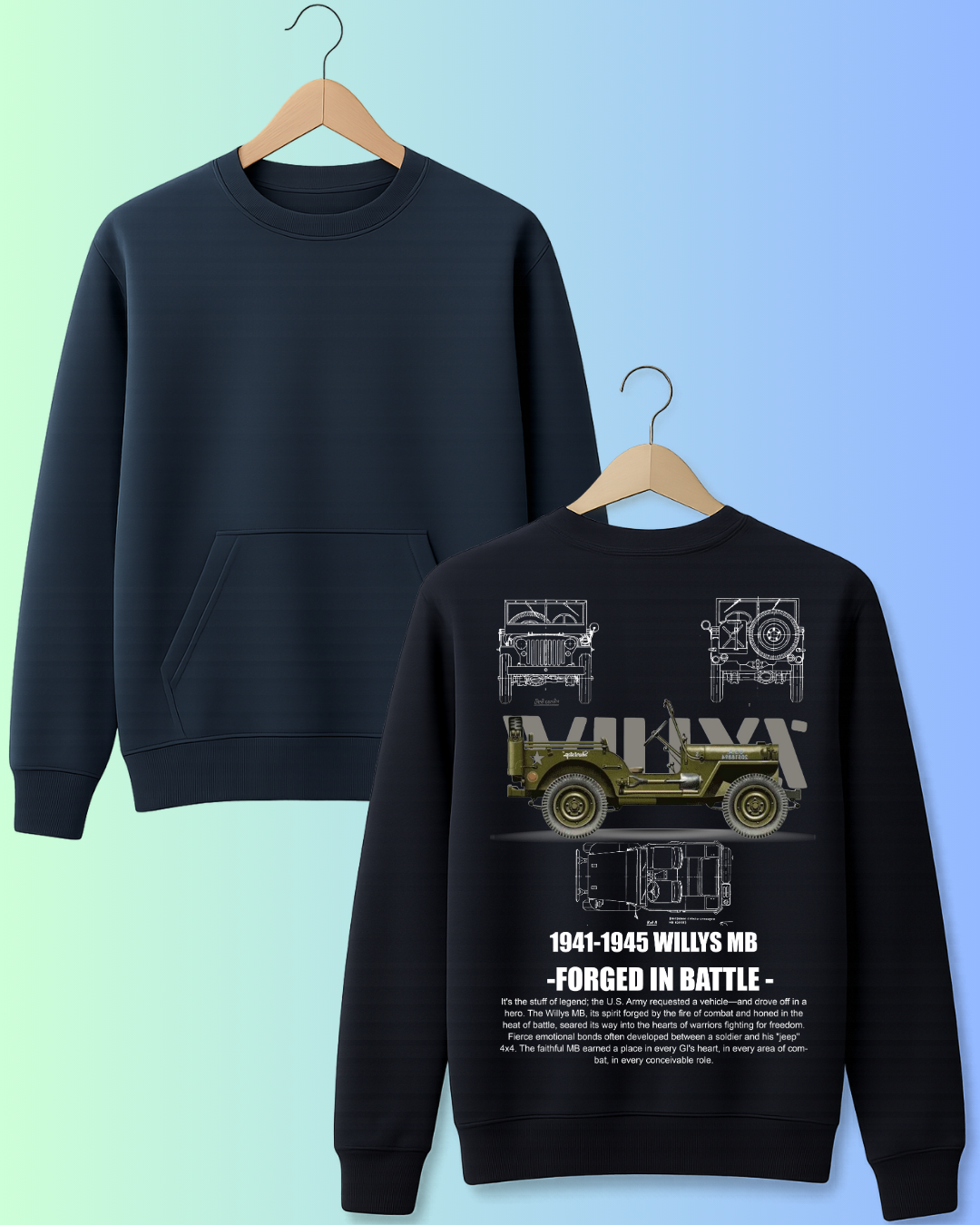 American Vintage Willys Jeep Blueprint