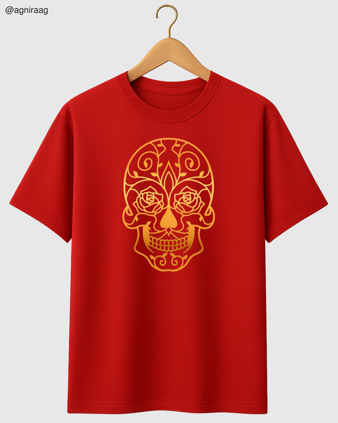 Golden Floral Skull