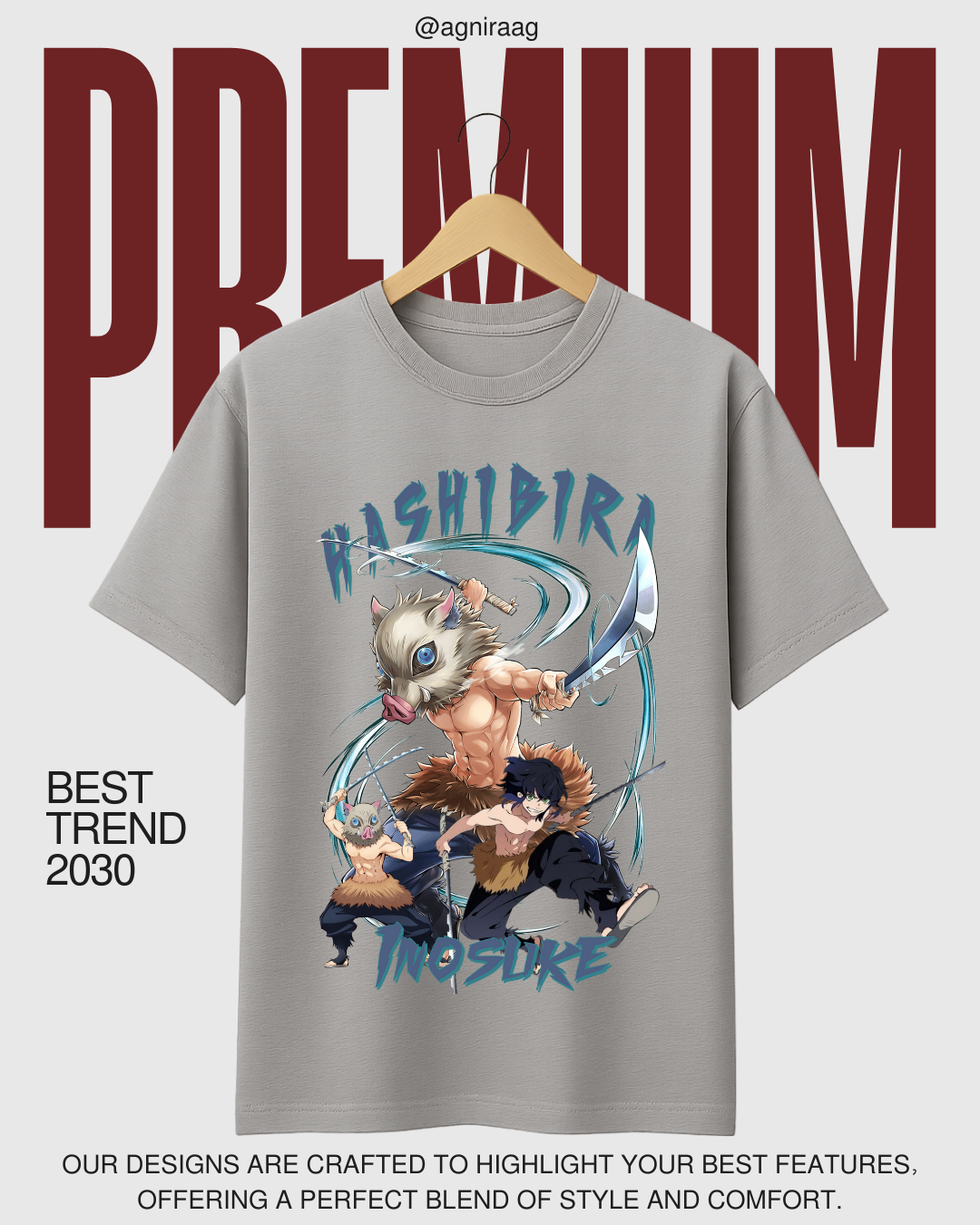 🔥 Inosuke Hashibira – Beast Breathing Tee