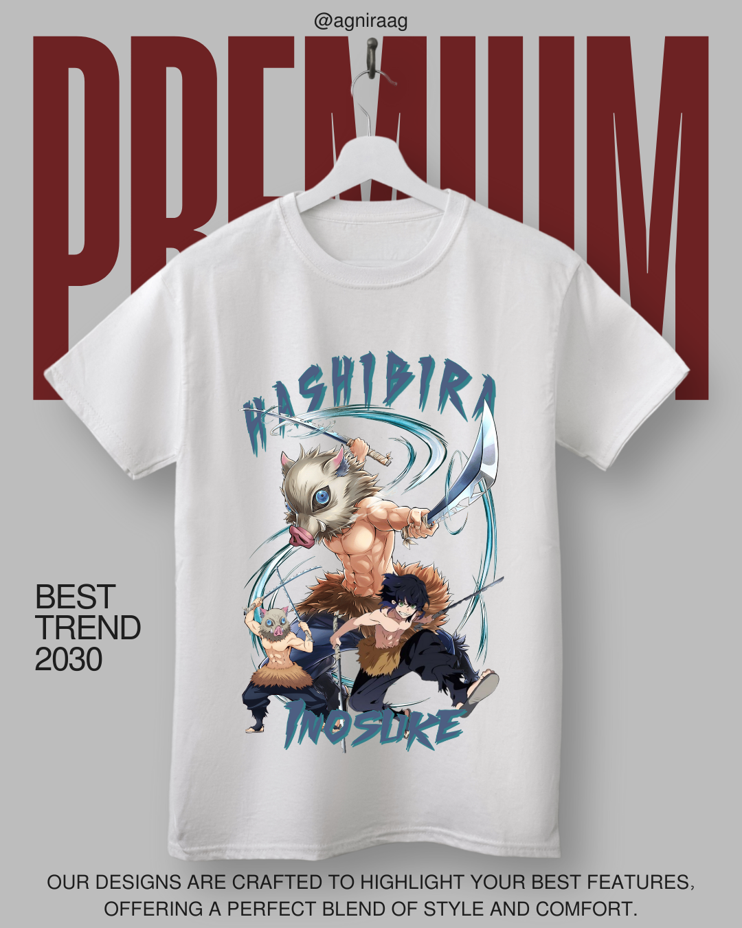 🔥 Inosuke Hashibira – Beast Breathing Tee