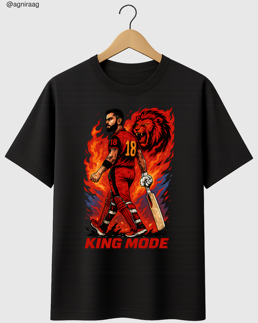 King Mode Cricket T-Shirt – Unleash the Fire Within