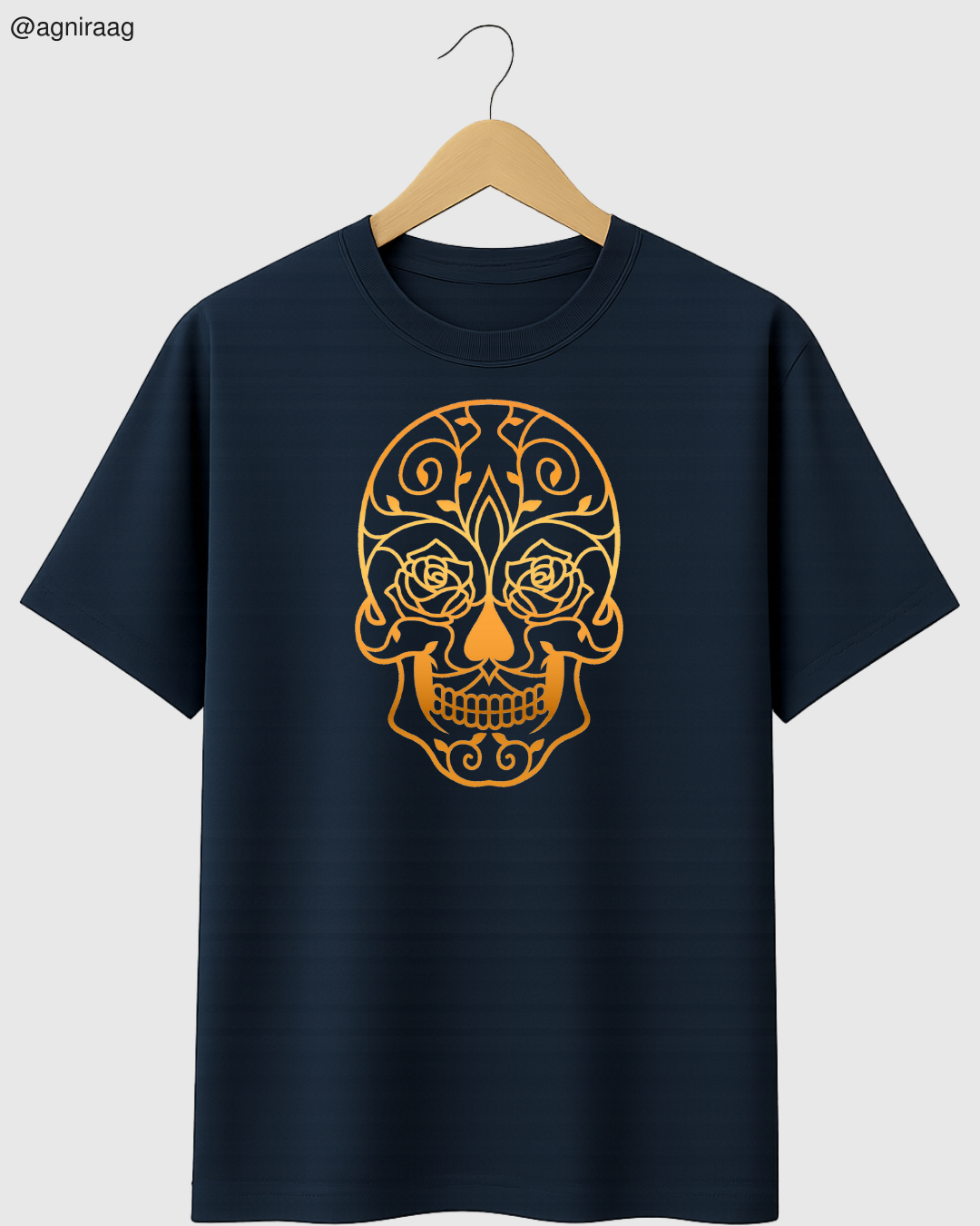 Golden Floral Skull