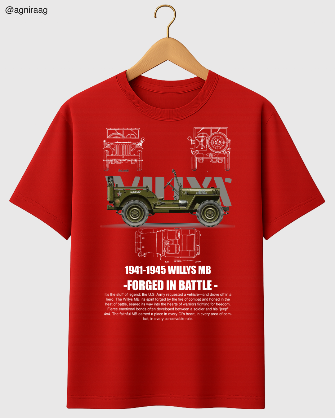 American Vintage Willys Jeep Blueprint