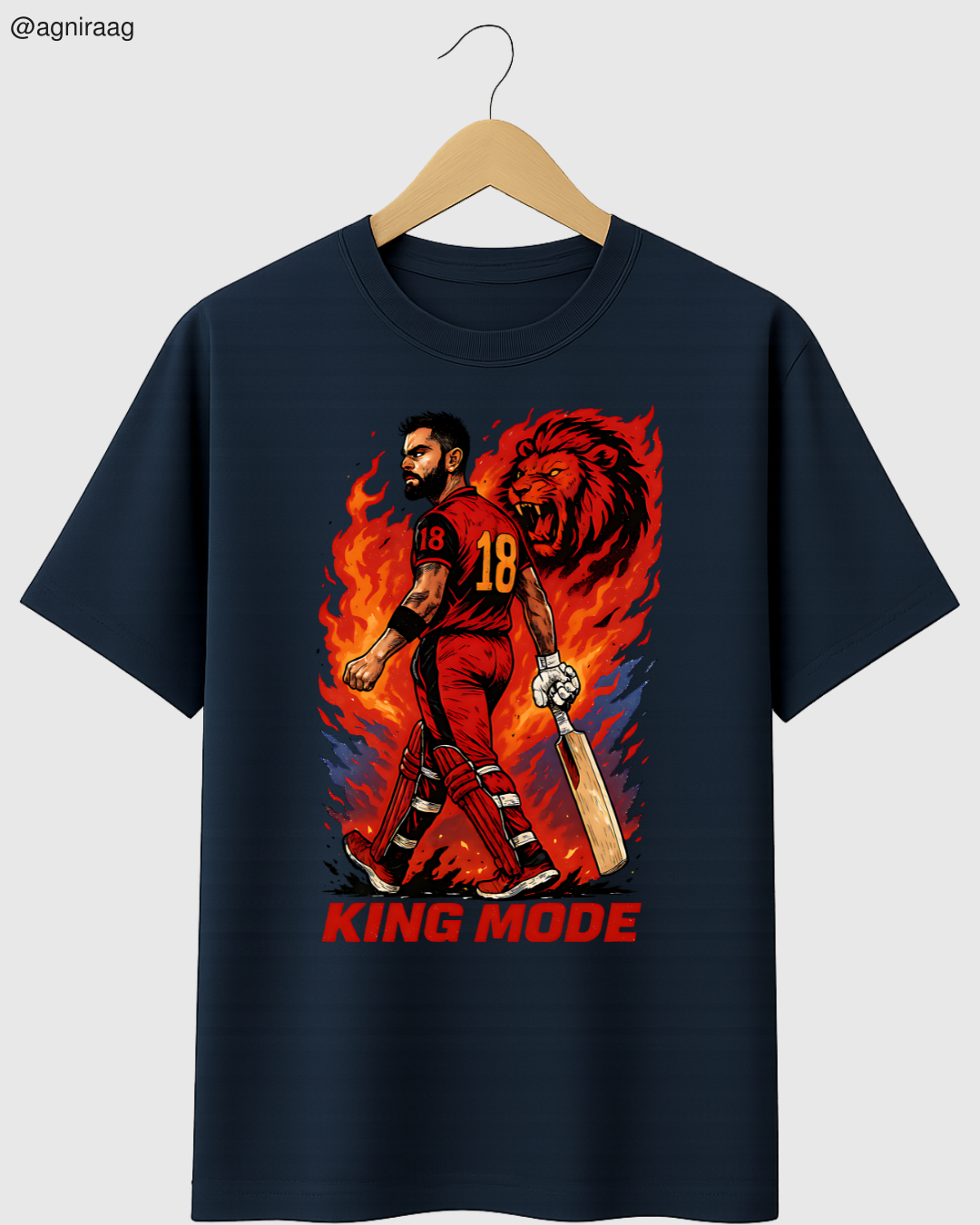 King Mode Cricket T-Shirt – Unleash the Fire Within